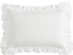 KKJIAF Ruffle Body Pillow Cases Set of 1, Ruffled Pillow Covers with Envelope Closure, Body Pillowcases Size of 20" x 54", Ruffled Long Pillow Shams, White