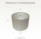 Royal Designs, Inc. HB-610-16GR Shallow Drum Hardback Lamp Shade, 15 x 16 x 10, Gray