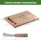Miicol Wood Charcuterie Board, Monogram Cheese Board 10 Inch, Personalized Initial Cutting Board with Spreader, Unique Housewarming Gift, Ideal for Kitchen, Home, Letter M
