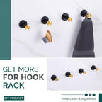 Angle Simple Towel Hook Black & Gold, Stainless Steel Bathroom Hook for Wall, Round Robe Hook, Hand Towel Holder