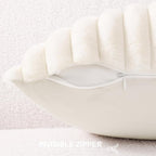 Pallene Faux Fur Plush Lumbar Christmas Throw Pillow Covers 12x20 Set of 2, Luxury Soft Fluffy Striped Decorative Pillow Covers for Sofa, Couch, Living Room, Cream White