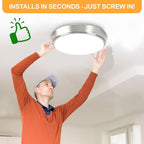 13 Inch 36W Dimmable Flush Mount LED Ceiling Lights, 5CCT (2700K-6500K) Adjustable & 4000LM Super Bright LED Ceiling Light Fixtures, Brushed Nickel Modern Ceiling Lamp for Bathroom Hallway, 2-Pack