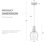 Emliviar 1-Light Modern Hanging Ceiling Light, Brushed Nickel Finish Kitchen Light Fixture, Adjustable Pendant Lighting with Seeded Glass Shade, DYE286G2-MIL BN