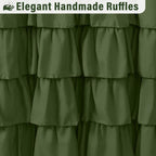 Seasonwood Sage Green Shower Curtain for Bathroom Cute Ruffle Shower Curtain 72 X 72 Inches Farmhouse Shower Curtains with Buttons & Green Ruffles