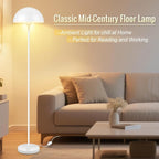 Modern Floor Lamps for Living Room, White Metal Mushroom Lamp, 66" Tall Corner Lamp, Footswitch, Bright Industrial Standing Lamps for Bedroom Nursery, Mid Century Modern Home Decor(E26 Base, NO BULB)