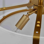 Shrine Lighting Drum Chandeliers, Modern Style, Perfect Ceiling Light Fixture for Living Space, D16'' x H9'', E12*3 Sockets, White Lampshade & Brass Finish