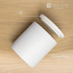 Cotton Swab Holder Bathroom Organizer – Bathroom Canisters with Lids Cotton Pad Holder for Countertop, Vanity – Luxury Apothecary Jars with Lids Hold Swabs, Makeup Pads (White)
