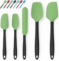 Coukre Silicone Spatula Set of 5,High Temperature Resistant, Food Grade Silicone, Dishwasher Safe, for Baking, Cooking (Grass Green)