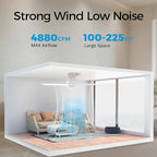 Ceiling Fans with Lights Remote Control - Flush Mount Dimmable 3000K-6500K LED 6 Speed with Quiet DC Motor for Bedroom, Living Room and Outdoor Patio