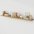72 Inch Floating Shelves, 9.3" Deep Floating Shelf Wall Mounted, 72" Wall Shelves, Rustic Deep Bookshelf, Large Display Shelves & Storage Shelves for Bedroom, Living Room, Oak, Set of 1