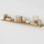 72 Inch Floating Shelves, 9.3" Deep Floating Shelf Wall Mounted, 72" Wall Shelves, Rustic Deep Bookshelf, Large Display Shelves & Storage Shelves for Bedroom, Living Room, Oak, Set of 1