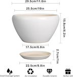 Ceramic Planter for Indoor Plants - 11 Inch Plant Pot with Drainage Hole and Saucer Decorative Round Large Planter Pot for Plants Outdoor Flower Pot for Garden White