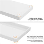 Vanity and Bathroom Tray, 11.8" ABS Countertop Organizer,Waterproof Vanity Tray for Toilet Tank,Perfume,Soap,Keys,Bathroom Accessories,Kitchen and Bath Trays,Non Slip Small Trays,White