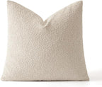 MIULEE Textured Boucle Throw Pillow Cover Beige Boho Accent Solid Eruo Sham Pillow Case Decorative Soft Pack of 1 Couch Cushion Chair Sofa Bedroom Livingroom Home Decor,24x24 Inch