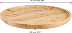 JOIKIT 5 Pack 10 Inch Bamboo Round Platter, 25cm Fine Polished Round Wood Plates Bamboo Serving Tray for Holding Fruit, Bread, Cheese, Nut, Coffee, Tea, Plant Saucer