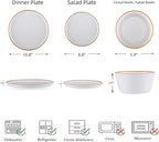 Melamine Dinnerware for 4, 12 Pieces Unbreakable Matte Plastic Plates and Bowls set, Kitchen Dish set BPA Free, Dishwasher Top Safe, Not Microwave, Not Oven (White)