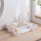 Poeland 5 Pcs Drawer Organizer Tray Storage Box for Bedroom Nightstand Drawer Dresser Bathroom Kitchen Drawer, Frosted