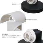 Wall Sconce Lighting White Fabric Decor, Industrial Vintage Night Light Wall Lamp Fixture with Cloth Lampshade for Bedroom Living Room Hallway Corridor