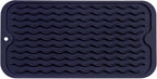 Silicone Dish Drying Mat for Multiple Usage,Easy clean,Eco-friendly,Heat-resistant Silicone Mat for Kitchen Counter or Sink,Refrigerator or Drawer Liner Navy Blue S 12 inches x 6 inches
