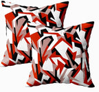 CAPSCEOLL Red Holiday Pillow Covers Geometric Camo Abstract Modern Camo Urban White Brown Oil Painting 18X18 Inch Set of 2 Throw Pillow Covers for Bedroom Sofa Living Room Décor Black Pillowcases