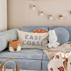 Blue Coastal Throw Pillow Cover 12x20, Coastal Room Decor, Blue Dorm Decor, Coastal Preppy Trendy Retro East Coast Coquette Decor for Girls Room College Sofa Couch