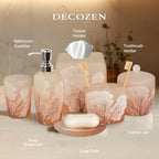 6-Piece Bathroom Accessories Set – Soap Dispenser, Toothbrush Holder, Tumbler, Soap Dish, Cotton Swab Jar & Toilet Brush – Modern Bathroom Decor Set (Carruthers)