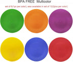 KX-WARE Plastic Plates Set of 6 - Unbreakable and Reusable 9.875 inches Dinner Plates, Multicolor | Dishwasher Safe, BPA Free