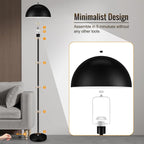 Floor Lamp for Bedroom Modern, Lamp with Mushroom Lampshade, 65.5" Tall Floor Lamp, E26 Base, Footswitch, ETL Listed, Industrial Standing Lamps for Living Room Nursery, Mid Century Home Decor, Black