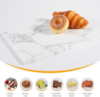 Natural Marble Cutting Boards for Kitchen - 12" x 8" Multi-Purpose Pastry Marble Tray Cheese Board Marble Slab for Counter, Bathroom Perfume Tray Jewelry Candle Plate (Arabescato)