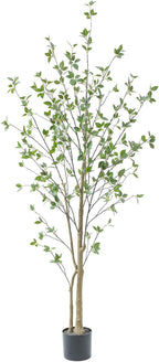 Bellacat 6ft Artificial Minimalist Citrus Tree with Lifelike Leaves, 72in Faux Citrus Tree with Realistic Trunks, Faux Tree Indoor Outdoor for Home Office Living Room Bedroom Porch Decor.