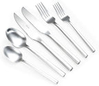 Silverware Set with Steak Knives,Zerophilo Flatware Set with Hexagon Handle 24 Pieces 18/0 Stainless Steel Cutlery Set for 4,Dishwasher Safe