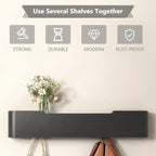 Coat Rack Wall Mount Entryway Organizer Modern Key Holder Wall Mount with Wooden Shelf Entryway Hooks for Bedroom Kitchen Hallway Bathroom for Hanging Coats Hats Bags Towels