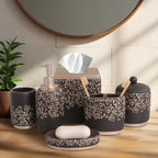 6-Piece Bathroom Accessories Set – Soap Dispenser, Toothbrush Holder, Tumbler, Soap Dish, Cotton Swab Jar & Toilet Brush – Modern Bathroom Decor Set (Stella)