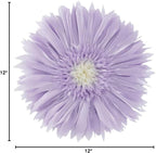 Decorative 3D Flower Round Throw Pillow with Inserts Included Handmade Cute Daisy Accent Pillow Soft Elegant Cushion for Bed Couch Chair Bedroom Living Room Home Decor 12Inch Lavender Purple