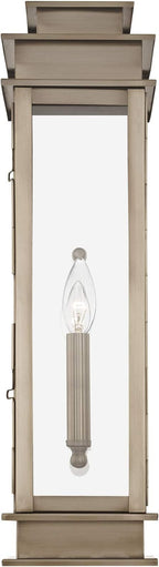 Livex Lighting 20207-29 Transitional One Light Outdoor Wall Lantern from Princeton Collection in Pwt, Nckl, B/S, Slvr. Finish, Vintage Pewter