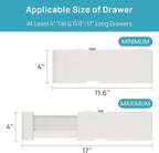 Vtopmart 6 Pack Drawer Dividers for Clothes, 4" High 11.6"-17" Adjustable Expandable Dresser Drawer Organizer, Plastic Drawers Separators for Dresser, Baby Clothes, Underwear, Kitchen & Office Storage