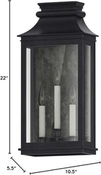 Maxim Savannah Vx 3 Light Outdoor Candle Style Wall Lantern with Black Oxide Finish
