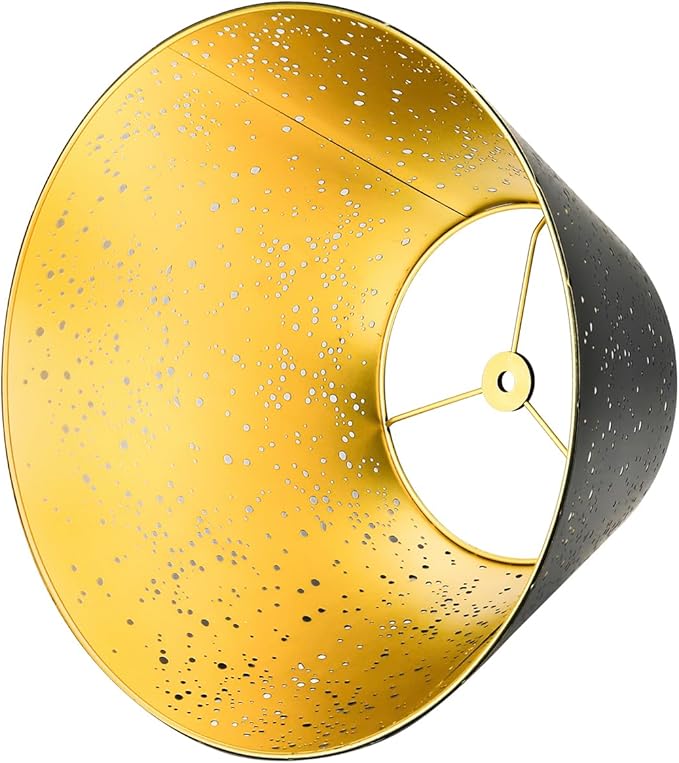 Medium Lamp Shade, ALUCSET Barrel Metal Etching Process Lampshade for Table Lamp and Floor Light, 7x13x7.8 inch, Spider