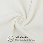 decorUhome Chenille Cream White Throw Pillow Covers 20x20 Inch Set of 2, Decorative Soft Couch Pillow Covers Solid Dyed Accent Velvet Farmhouse Neutral Square Pillow Cases for Sofa Bed Living Room