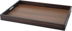 Wood Serving Tray with Handles,17"x12.5"x1.5" Large Serving Tray for Ottoman, Party, Dining, Coffe Table, Home Decor, Bathroom