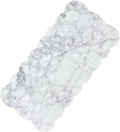 Natural Marble Tray, 12 x 6 inches Serving Board, Bathroom Organizers and Storage, Scallop Stone Present for Home Kitchen Vanity Countertop Decor (Marble, Carrara White)