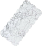 Natural Marble Tray, 12 x 6 inches Serving Board, Bathroom Organizers and Storage, Scallop Stone Present for Home Kitchen Vanity Countertop Decor (Marble, Carrara White)