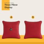 Outdoor Sunbrella Decorative Pillows with Coconut Button Pack of 4, 16" x 16" Outdoor Pillow Set for Couch Bed Throw Patio Sofa, Canvas Jockey Red
