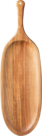 Wooden Serving Tray with Handle 1pcs Serving Plates for Meal Christmas Dinner Plates 16.5" Med-Size Wood Cheese Charcuterie Board for Food Meat Acacia Wood Platers for Bread Appetizer Snack