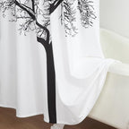 Long Fabric Shower Curtain, Black Tree Plant Shower Curtains for Bathroom, Modern Decorative Bathroom Curtains, 72" W x 78" H