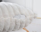 PANOD Faux Fur Decorative Long Lumbar Throw Pillow Covers 14 x 22,Boho Long Lumbar Pillow Covers Pillow Case Cushion Cover for Bed Sofa Farmhouse Livingroom,White
