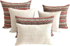 Tapestry Stylish Red-Black 20"x20" Pillow Cover Sham Slipcover Ethnic Kilim Aztec Pattern Throw Decorative for Home Decor, Sofa, Couch, Porch, Patio, Window Seat