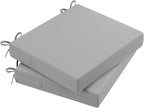AAAAAcessories Outdoor Seat Cushions for Chairs, Waterproof, Fade-Resistant Patio Furniture Replacement Cushions, 20" x 18" x 3", Set of 2, Gray