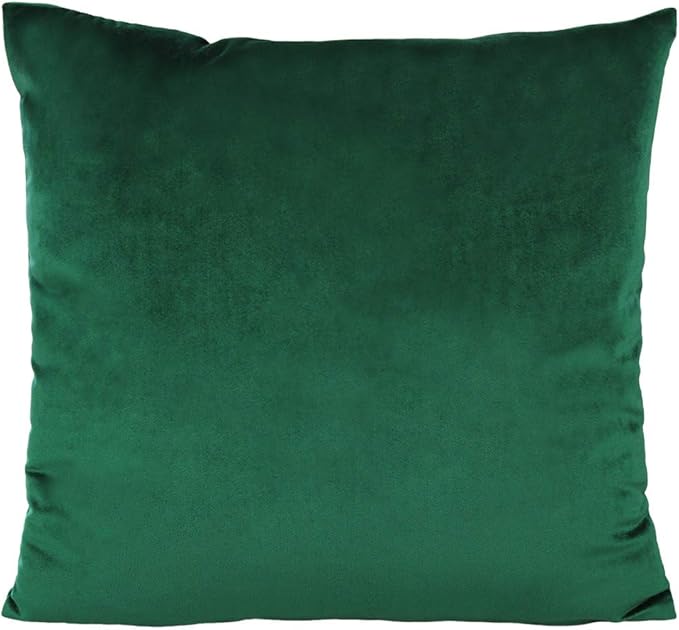16x16 Throw Pillow Covers Set of 2 Dark Green Velvet Emerald Green Christmas Decor Xmas Decorative Cushion Cases Home Decoration for Car Couch Sofa Bedroom Office