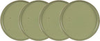 HomeVss, Nordic Shape Rising Rim Stoneware 20pc Dinnerware Set, Matte Green with Speckle Finished Effect